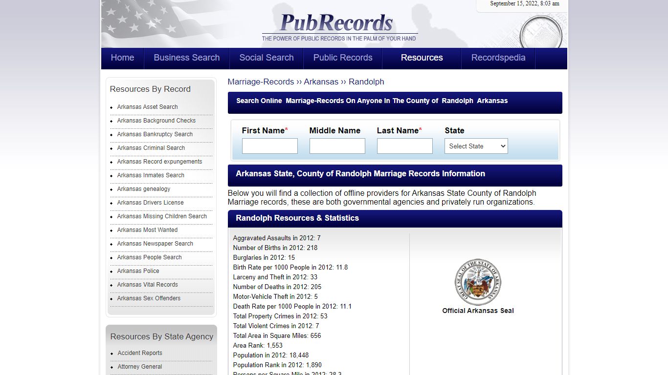 Randolph County, Arkansas Marriage Records